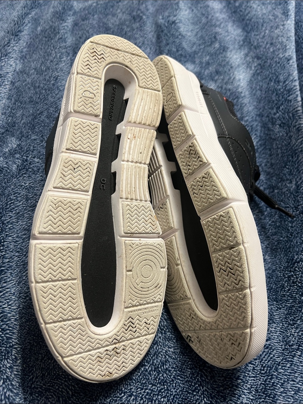 On Cloud Women's Speedboard Black Leather Sneakers with White Sole - Picture 2 of 8